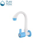 PureFlow 26106-WB Wall Mounted Kitchen Sink Tap - Stylish Faucet for Wash Basin and Kitchen Sink - Cock Faucet with Wall Flange - Upgrade Your Water Fixtures