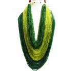 JAYA VISION ENTERPRISES Multiline green shade Glass seed beads long Necklace-tg39