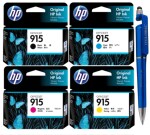 HP 915 B/C/M/Y Original Ink Cartridge (Set of 4) With ITGLOBAL 3in1 Multi-Function Pen