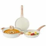 Carote Granite Non Stick Set Combo, Induction Cookware Set, 3 Pcs, Pan Tawa Kadai Set