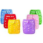 DOMENICO Washable Cloth Diapers with Insert - One Size (Pack of 6)