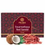 PRABA AYURVEDHA Swarnothaya Red Sandal Soap for Bath | Ayurvedic Sandal Wood Soap | Hand Made Natural and Organic Herbal Soap| Moisturizing and Skin Whitening Soap - 100 g