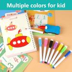 KLVs Magic Practice Notebook Reusable Copybook for Kids Books for Age 3-5 Calligraphy Simple Hand Lettering Writing Numbers Alphabate Hindi Letters and Drawing Book (Pack of 1)