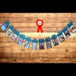 SV Traders 1st Birthday Decorations-Blue Monthly Milestone Birthday Photo Banner Thick Sheet
