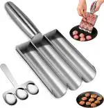 MONYRO Creative Meatball Maker Set Stainless Steel Meatball Shaper & Multi-Purpose Tool for Meatballs, Cake Balls, Cabbage Balls, Bhajiya, Potato, Manchurian Versatile Ball Mold Kit for Home Cooking