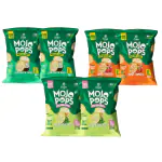 Origin Nutrition Mojo Pops Plant-Based Protein Chips,Assorted pack,10g protein per pack,Compression Popped,Not Baked, Not Fried,66% Less Fat,Healthy Snack,Pack of 6