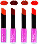 OUR BEAUTY Multicolor Rich Color Matte Lipsticks Set, 14 G (Set Of 4)