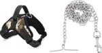 Hundur store combo Of Dog Teather Chain And Harness army print in medium size