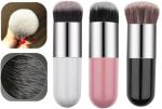 Bingeable Multicolor Foundation Round Makeup Brush Flat Top (Pack Of 3)