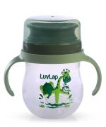 LUV LAP baby Trainer Spout Sipper with 360 degree and Bite Resistant Soft Silicone Straw Sipper Cup with Handle, with Weighted Straw, Sippy Cup with Anti Spill Lock, BPA Free, 6m+, 240ml, green