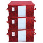 Kuber Industries Maroon Non Woven Underbed Storage Bag ( 3)