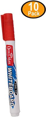Soni Officemate Fine Tip Red Colour White Board Marker - Pack of 10 (Red)