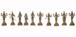 Idol Collections Golden Brass Dashavatara Of Lord Vishnu Idol (Set Of 10)