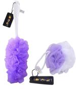 Lonekart Pp Handle, Loofah For Bathing Purple (Pack of 2)