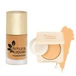 Amura Flawless Oil Control Compact Powder 11.5gm + Long Lasting Spf Liquid Foundation 10ML