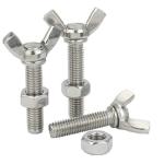 RELY (Combo Set -10 Pcs) M8x40 mm Butterfly Wing Nut Thread Screw with Hex Nut | Wing Screw Fasteners Butterfly + Nut for Joining Wood Boards, Cabinets, Cupboards,Chairs & Beds