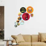 Artvibes Designer MDF Wooden Wall Hanging for Home Decoration(WPS_112N), Pack of 11 Pieces