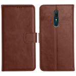 Genron Oppo A9 Flip Back Cover, Full Body Protection Wallet Style Magnetic Closure Leather Flip Cover Case for Oppo A9 (Brown)