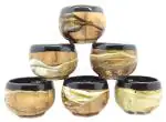 Millionsjoy Ceramic Tea/Coffee Cups Set of 6 Multicolor (Brown) 120ML Set of 6