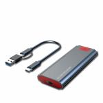 Verilux Black Aluminium USB C Hub, Alloy SSD Case with USB C 3.1 Gen 2 USB3.0