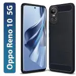 Knotyy Back Cover for Oppo Reno 10 5G (Black, Flexible, Rubber, Pack of: 1)