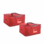 Insular Wilson Under Bed Moisture Proof Premium Storage Bags For Clothes, Toys, Blankets, Sarees, House Shifting with Side Handles (Standard, Red Pack Of 2)