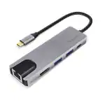 FINGERS Ultimo 5-in-1 Type-C USB Hub (2 x USB 3.0, HDMI, Giga LAN, USB Type-C with PD Charging)