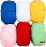 M.G Enterprise Wool Yarn, Bunny nueve Combo 6 colors 25 gm each