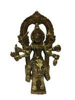Kalarambh Brass Harsiddhi MATA Idol Murti Statue for Pooja Puja Mandir Table Decor Gift Items Collectible Handicraft Art, Yellow, 3.5 x 3 x 5.5 Inch (L x W x H)