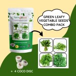 Farmgokart |SPINACH, ROCKET, CORIANDER & METHI SEEDS | Combo Pack Of 4 Green Leafy Vegetable Seeds |VC-09