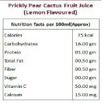 NEMI Prickly Pear Healthy Cactus Fruit Juice With No Added Sugar Hemoglobin Booster With Lemon Flavor - 1 ltr