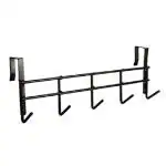 Inditradition Multipurpose Over The Door Hanging Metal Hook | Door Hanging Organizer Rack(39 Cm) , Pack of 1 , Black