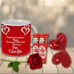 AWANI TRENDS Ceramic Coffee Mug and Chocolate Red Rose and love greeting card For Your Girlfriend ,Boyfriend,Wife And Husband | Valentine's Day,Birthday,Anniversary,New Year Gift -096