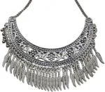 Tej Gifts Indian Handmade Bridal Necklace Silver Oxidized Jewelery Wedding Necklace for Women and Girls - Wedding Season Gifts and Ornaments
