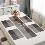 HOKIPO PVC Placemats with Table Runner for Dining Table 4 Seater (AR4242)