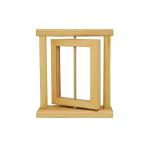 Shopmefast Brown Mdf, Glass Rotating Table Photo Frame