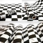 doodad (45cm x 300cm) Chessboard Pattern Black & White wallpaper for walls | Self adhesive vinyl wallpaper DIY wall stickers | wall decor for living room, home, bedroom, kitchen, bathroom, furniture, shops, door, cupboard, table, lounge, almirah|