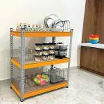 SmartSlide Adjustable 3-Shelf Metal Shelving Unit Storage Utility Rack Garage Shelves Boltless Storage Rack & Shelves for Home Kitchen Display Rack (3 Shelf 32 x 16 x 36)