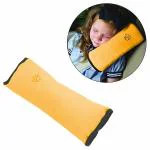 Safe-o-kid 1 Seat Belt Mounted Pillow/Neck Support Pillow, Seat Strap Cushion For Kids, Toddlers, Yellow Pack of 1