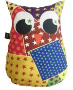 Lushomes Polyester Multicolour Blend Decorative Owl Cushion 15 inch x 11 inch (FC1002)