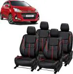 AUTO-SAFE Premium Red, Black Leatherette Car Seat Cover for Hyundai Grand i10