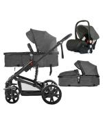 Teknum 3 in 1 Pram Stroller and Infant Car Seat Bundle, Space Grey