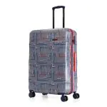 Nasher Miles Denver Hard-Sided Polycarbonate Printed Check-in Grey 28 inch |75cm Trolley Bag