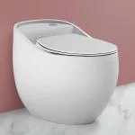Plantex Platinium Ceramic Rimless One Piece Western Toilet/Water Closet/Commode With Soft Close Toilet Seat - S Trap Outlet (APS-3021, White Glossy)