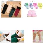 BBYARAJ Velvet Socks Woolen Socks Winter Slipper Thick Warm Fuzzy Lined Thermal Elastic for Girls/Ladies/Women in Cute and Colorful Pure Cotton Baby Girl Frill/Lace Socks pack of 4 -4