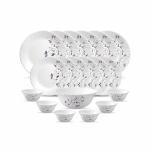 Lvook LaOpala Black Round Bone China Dazzle Purple Dinner Set (Pack of 19)