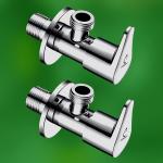 CUROVIT Torrent ZINC Alloy Angle Valve Pack of 2 Silver in Color Chrome Finish Quarter Turn with Wall Flange for Bathroom & Kitchen Area