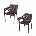 Supreme Furniture Spectrum Plastic Chair for Home, Garden and Office - Pack of 2