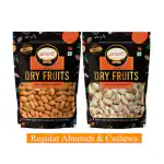 Anjani Premium Dry Fruits Combo 1kg (Regular Almonds & Cashew) 500g Each