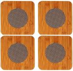 Moxware Wooden Bamboo Anti Slip Heat Resistant Trivet Coasters Pads For Dining Table And Kitchen For Hot Dishes 17 x 17 cm Pack Of 4